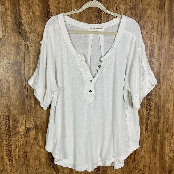 NWOT Free People Heritage Henley, Medium, White, OB1281381 - Picture 3 of 14